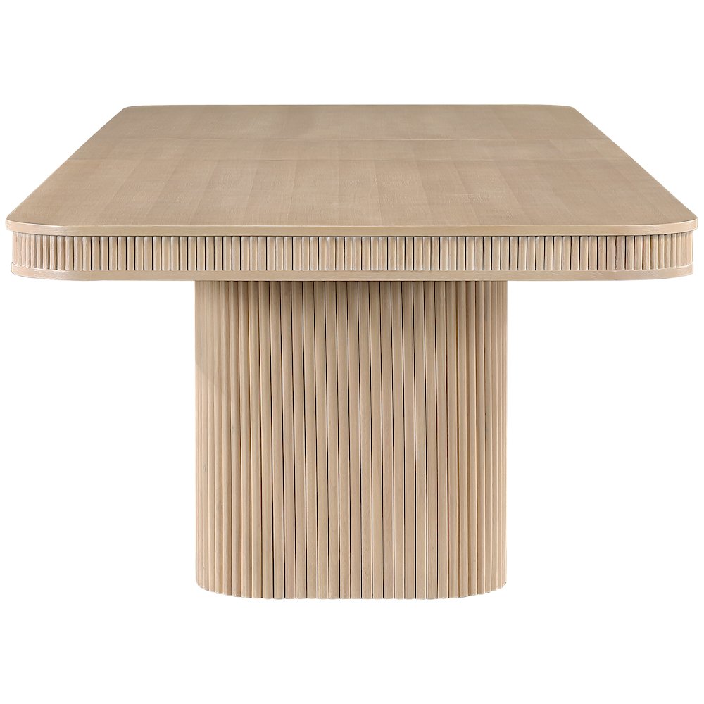 Mohari 112" / 160" Natural Solid Wood And Oak Veneer Dining Table (3 Boxes). Picture 8