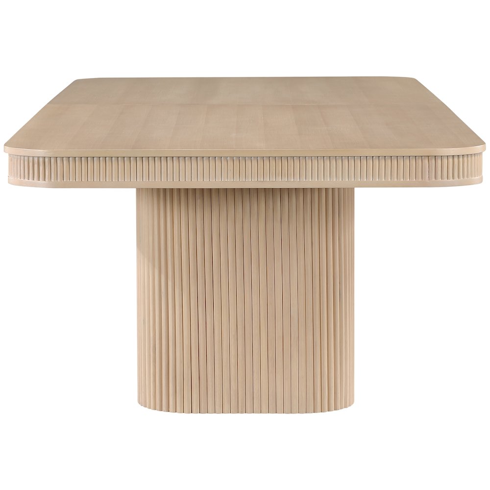 Mohari 112" / 160" Natural Solid Wood And Oak Veneer Dining Table (3 Boxes). Picture 3