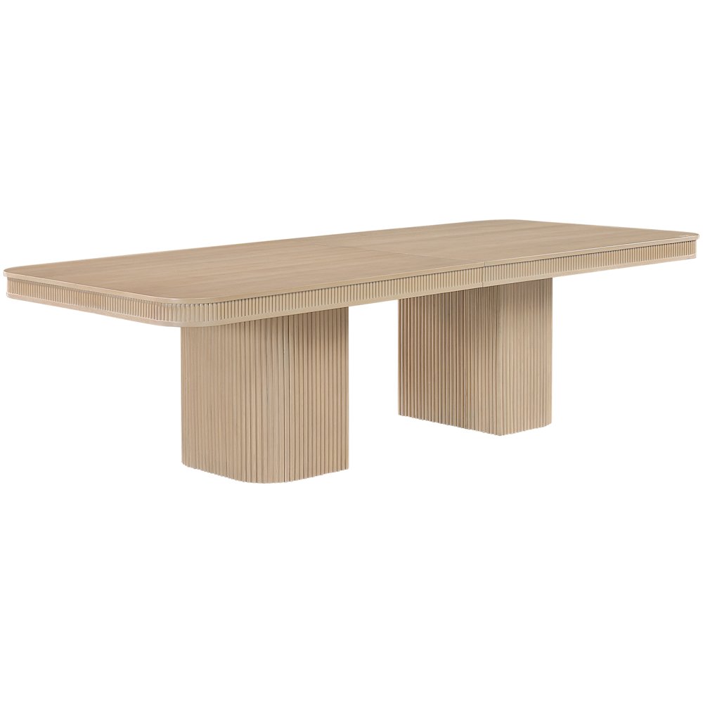 Mohari 112" / 160" Natural Solid Wood And Oak Veneer Dining Table (3 Boxes). Picture 6