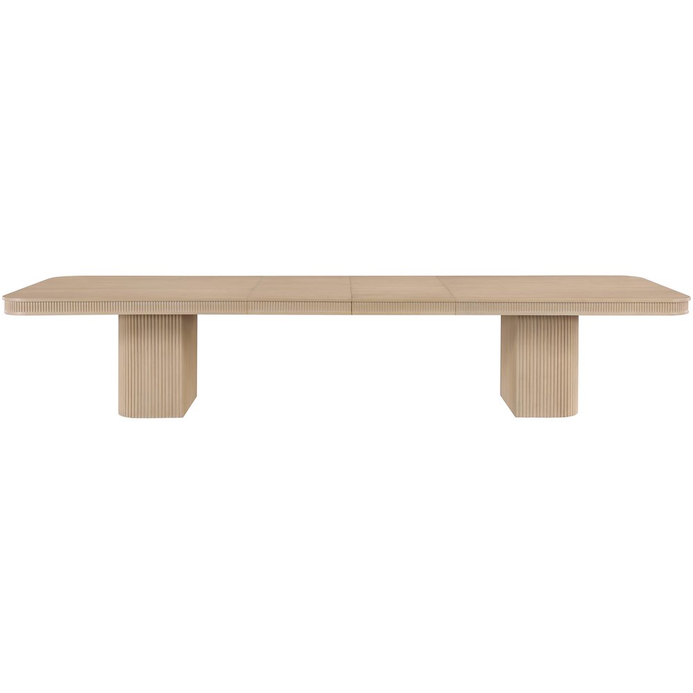 Mohari 112" / 160" Natural Solid Wood And Oak Veneer Dining Table (3 Boxes). Picture 9