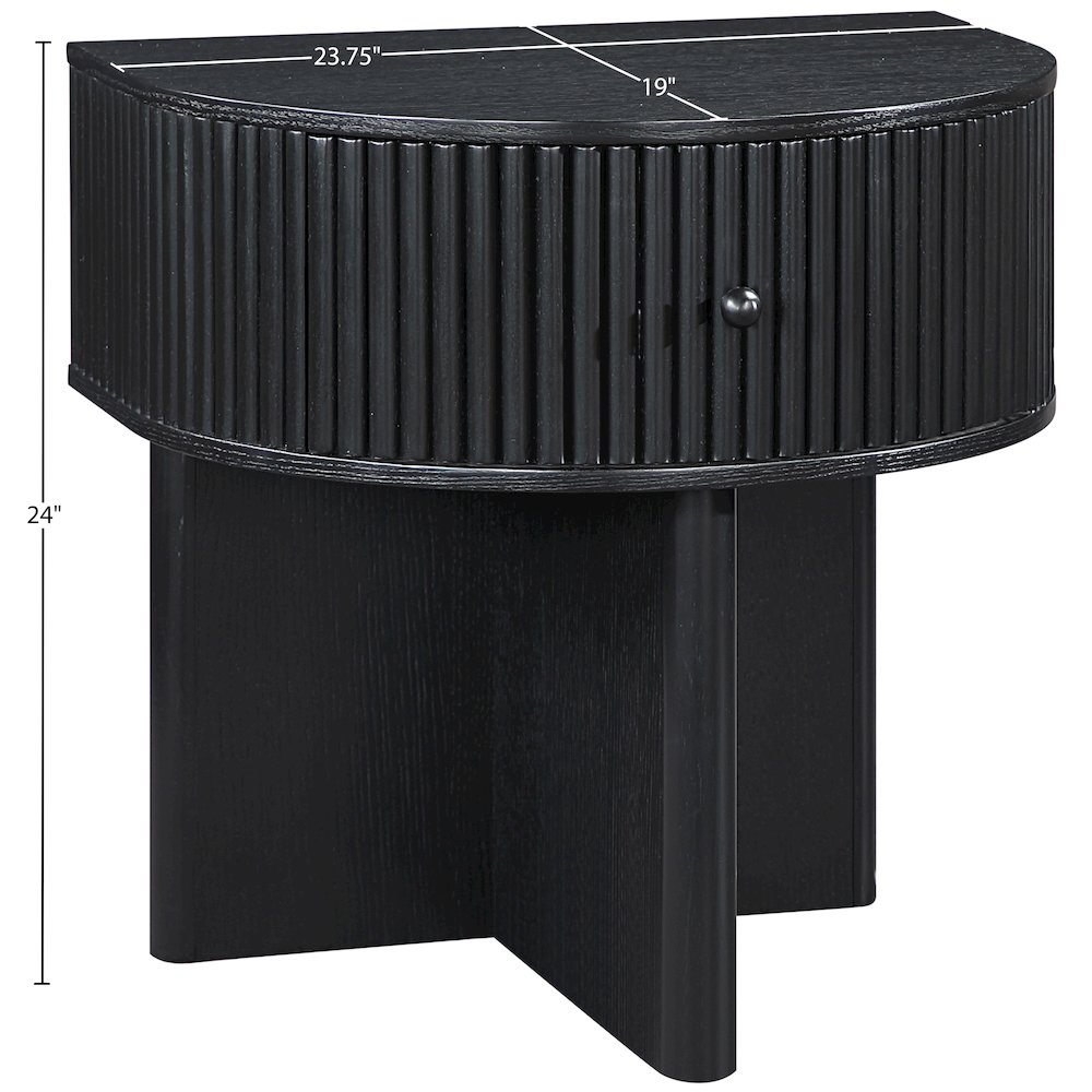 Cortland Black Acacia Veneer And Solid Wood Night Stand. Picture 10