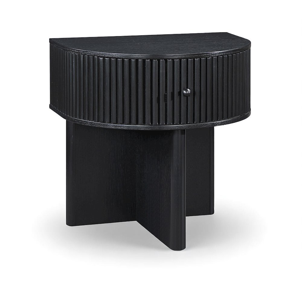 Cortland Black Acacia Veneer And Solid Wood Night Stand. Picture 1
