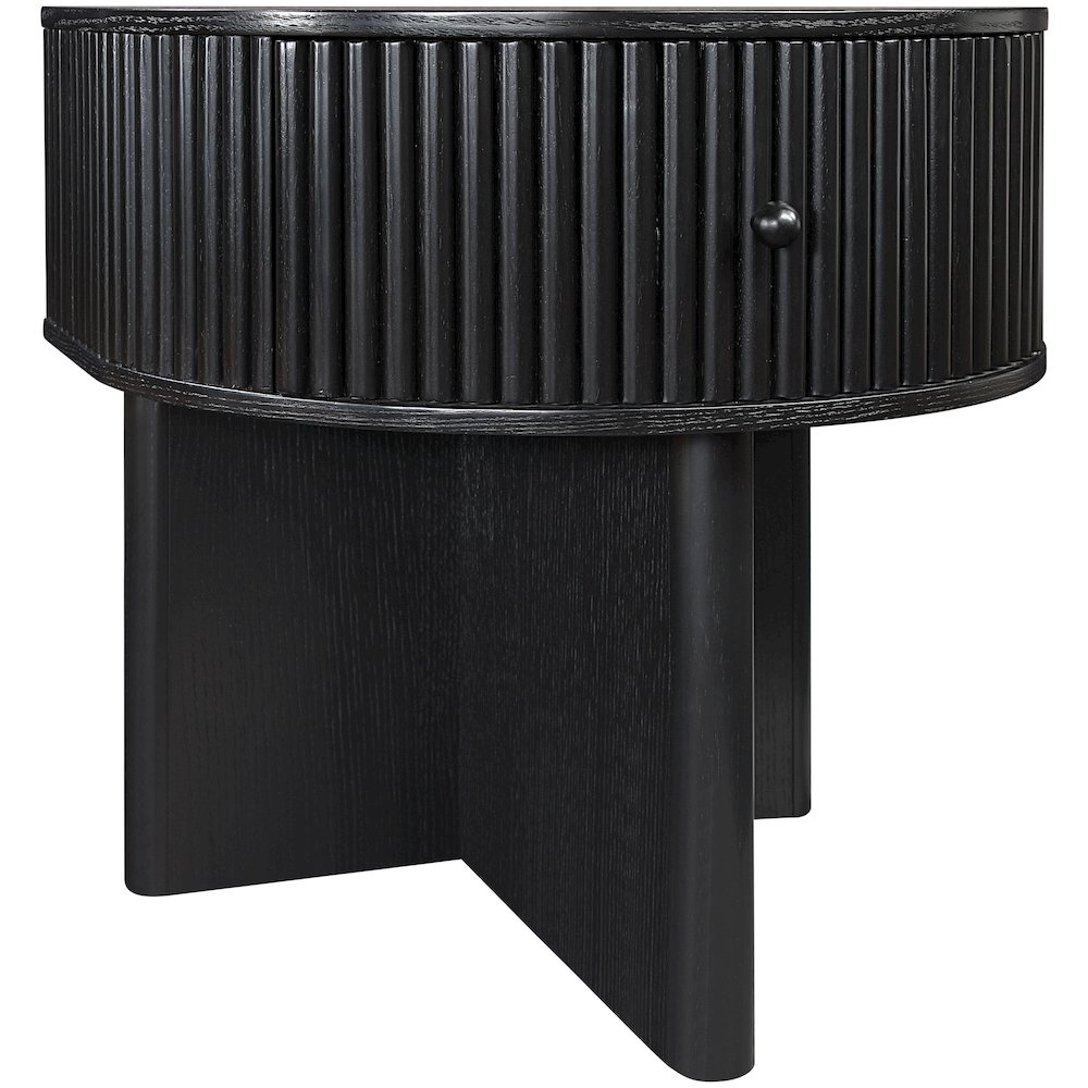 Cortland Black Acacia Veneer And Solid Wood Night Stand. Picture 5