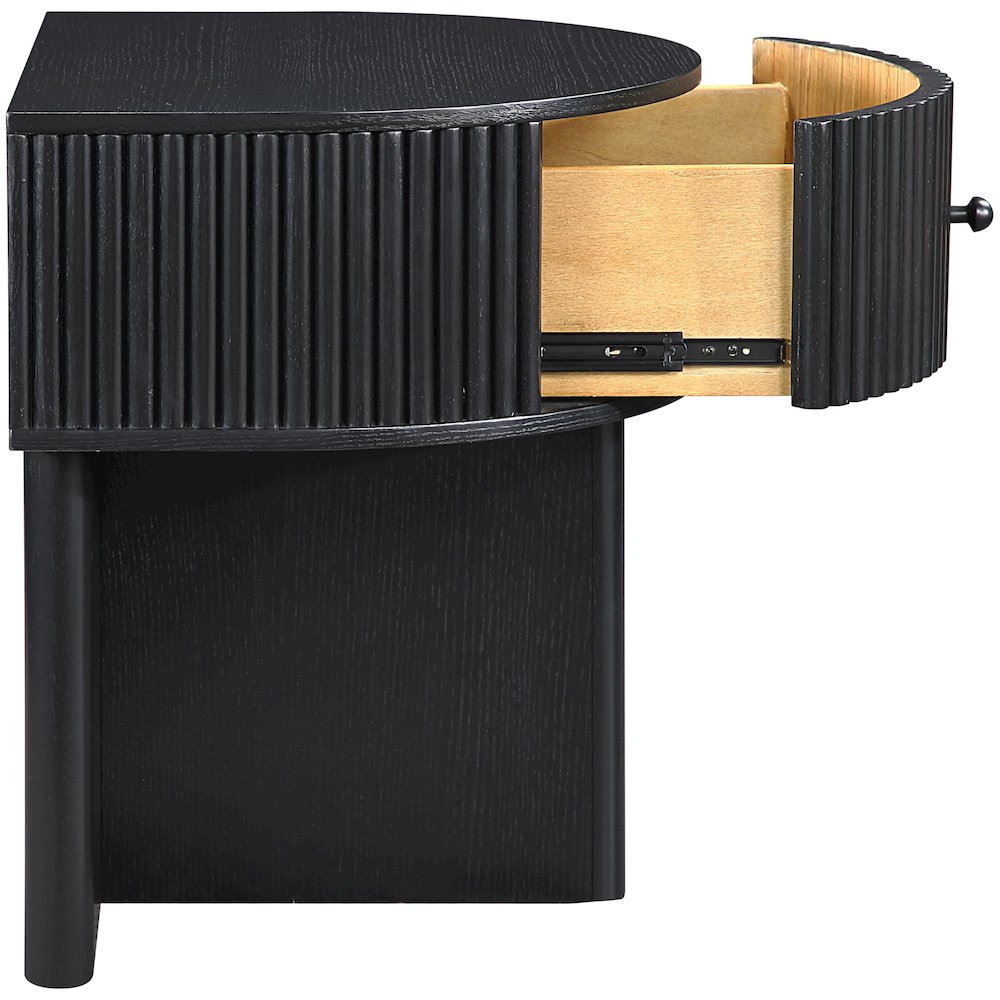 Cortland Black Acacia Veneer And Solid Wood Night Stand. Picture 7