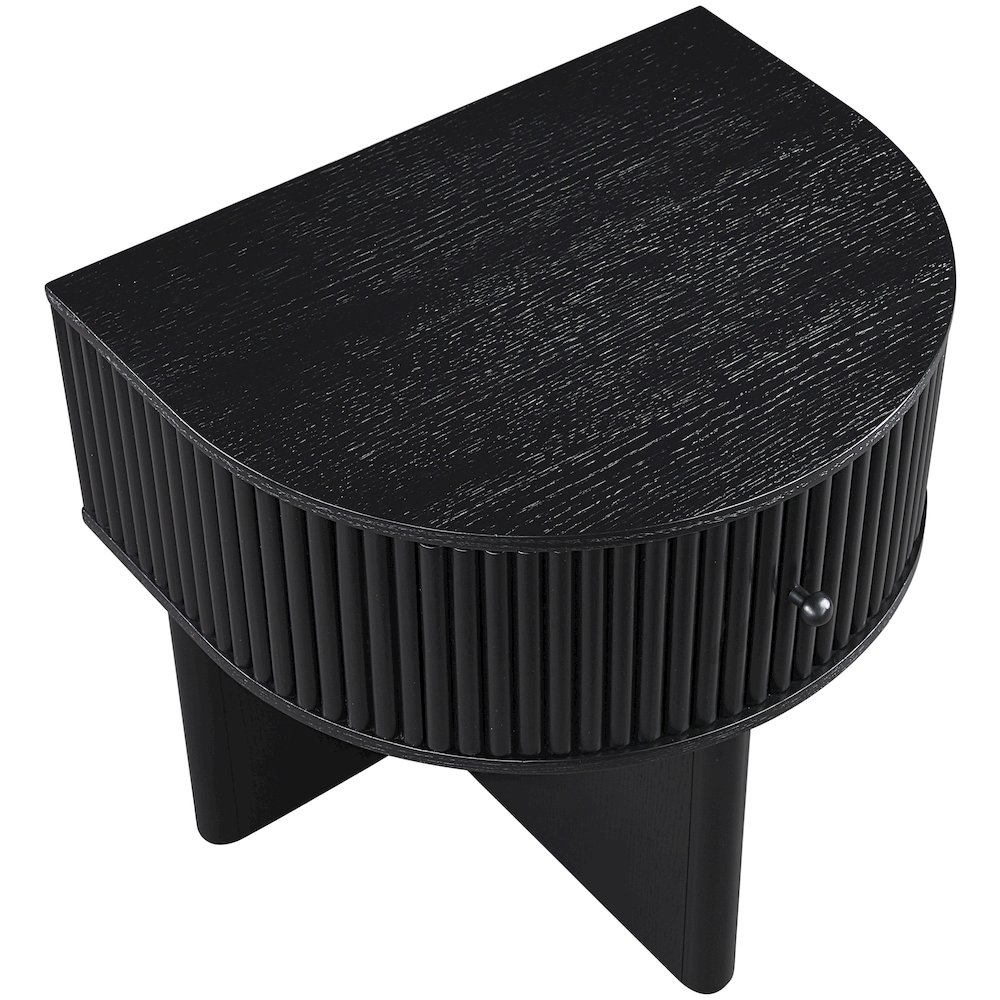 Cortland Black Acacia Veneer And Solid Wood Night Stand. Picture 8