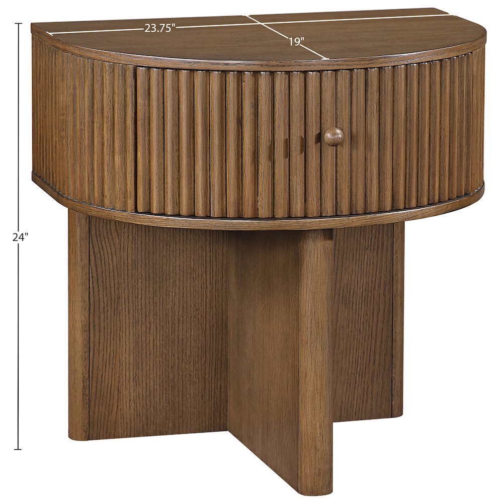 Cortland Brown Acacia Veneer And Solid Wood Night Stand. Picture 10