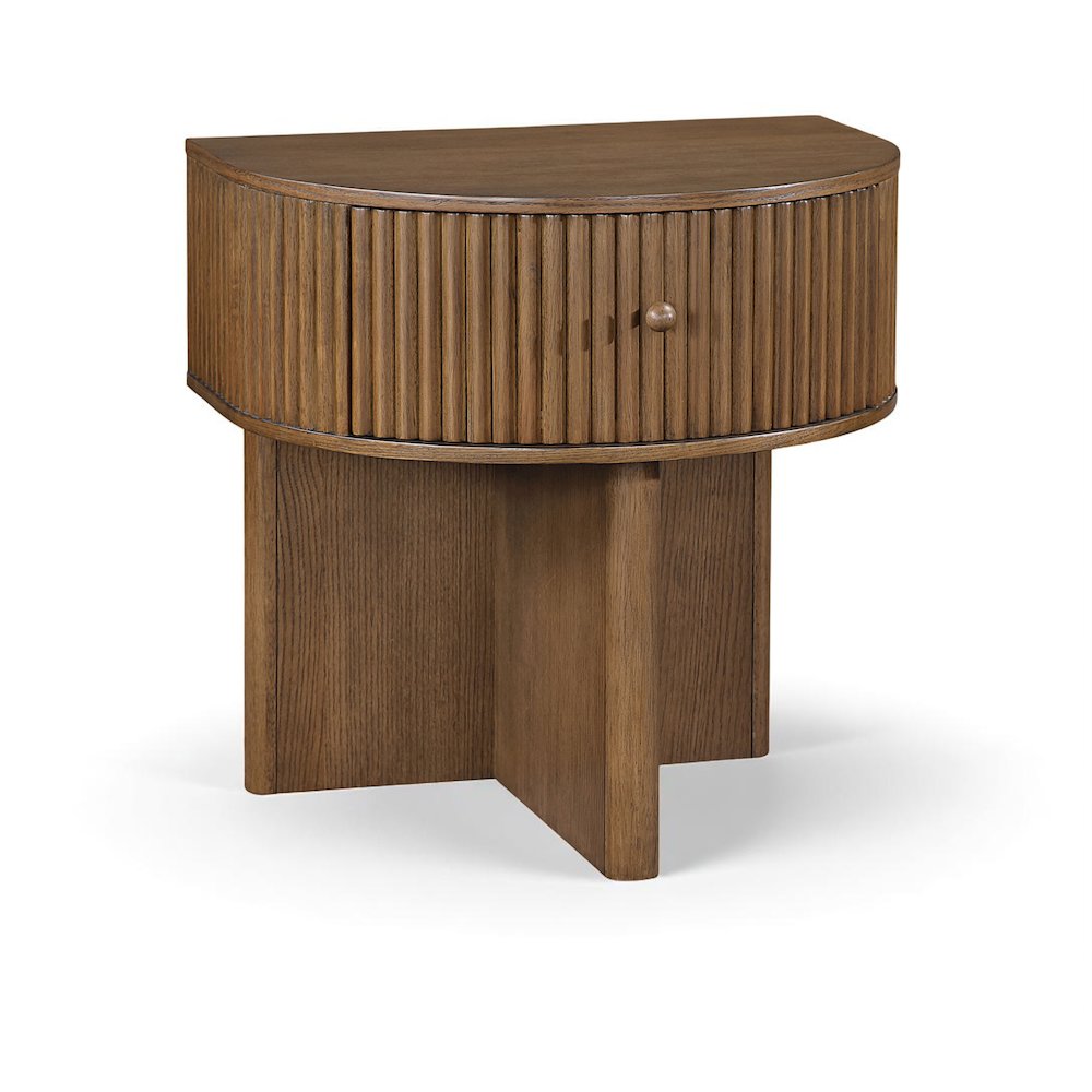 Cortland Brown Acacia Veneer And Solid Wood Night Stand. Picture 1