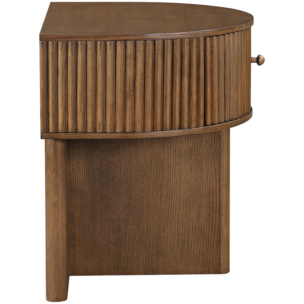 Cortland Brown Acacia Veneer And Solid Wood Night Stand. Picture 3