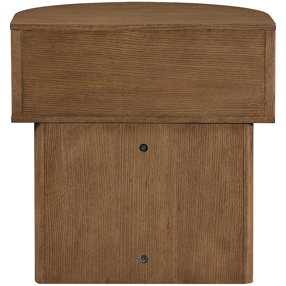 Cortland Brown Acacia Veneer And Solid Wood Night Stand. Picture 4