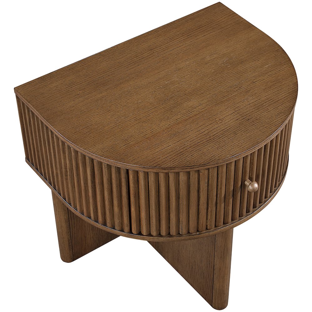 Cortland Brown Acacia Veneer And Solid Wood Night Stand. Picture 8