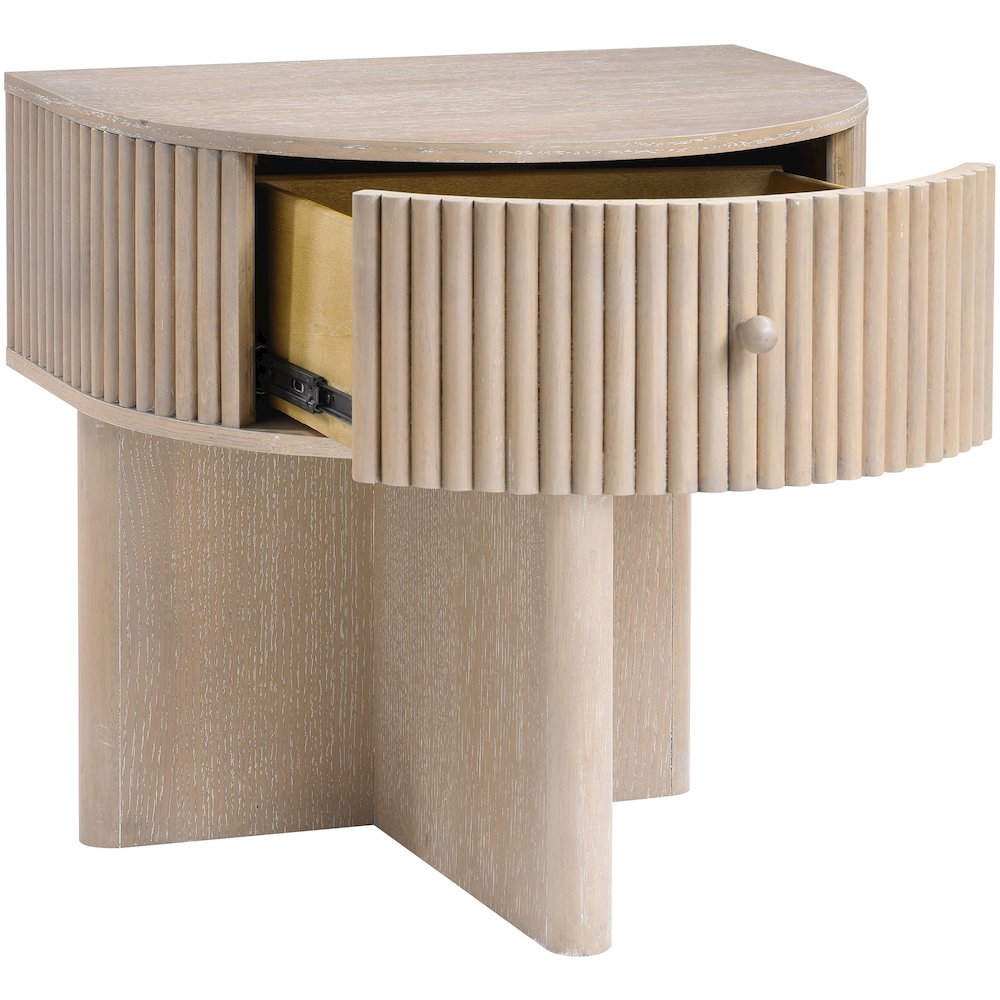 Cortland Natural Acacia Veneer And Solid Wood Night Stand. Picture 6