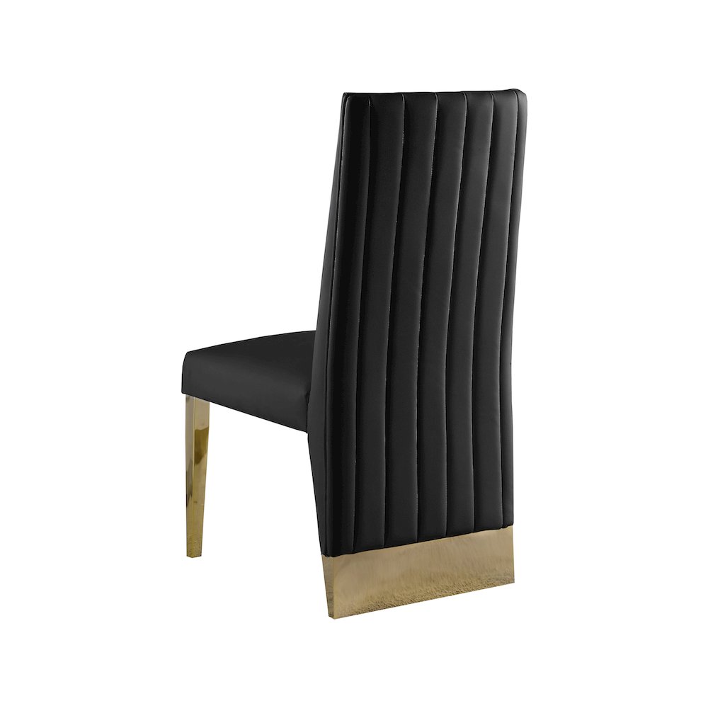 Porsha Black Vegan Leather Dining Chair, Set of 2. Picture 2