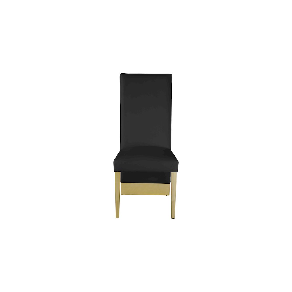 Porsha Black Vegan Leather Dining Chair, Set of 2. Picture 4