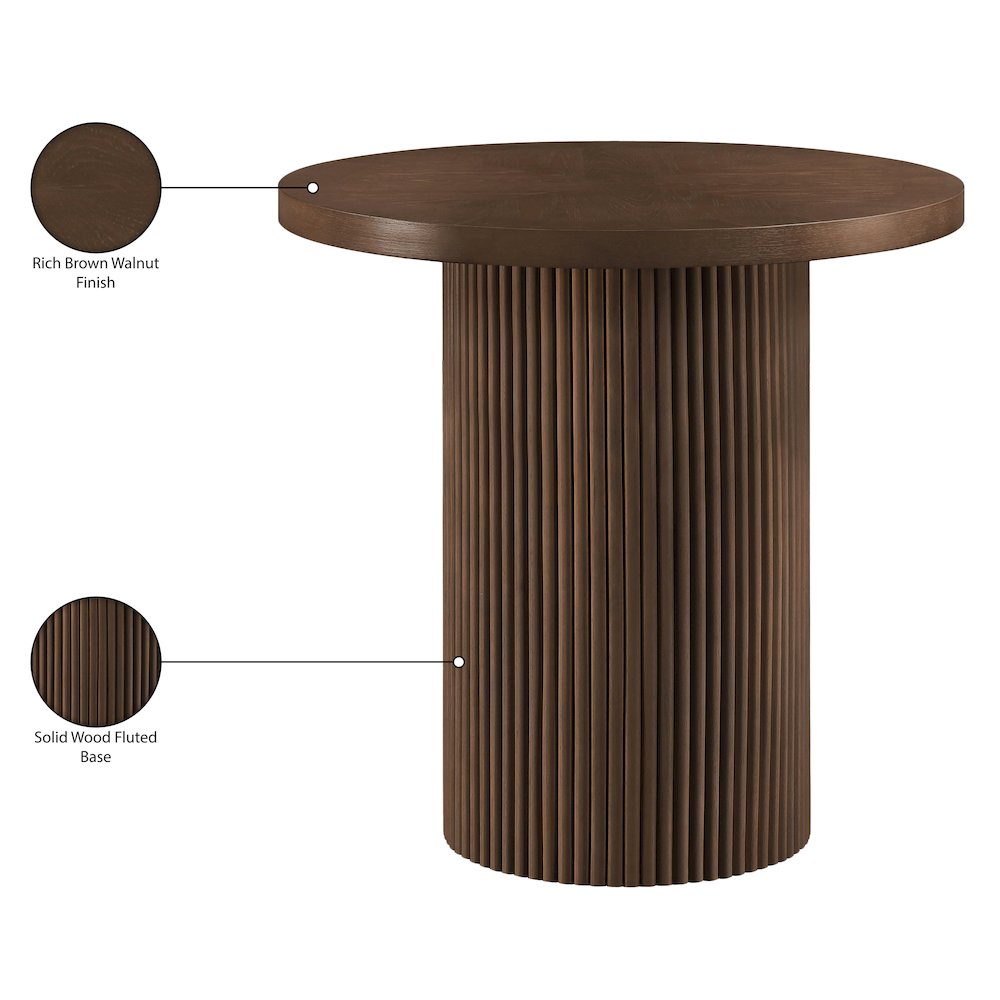 Belinda Brown Oak Veneer And Solid Wood Counter Height Table. Picture 8