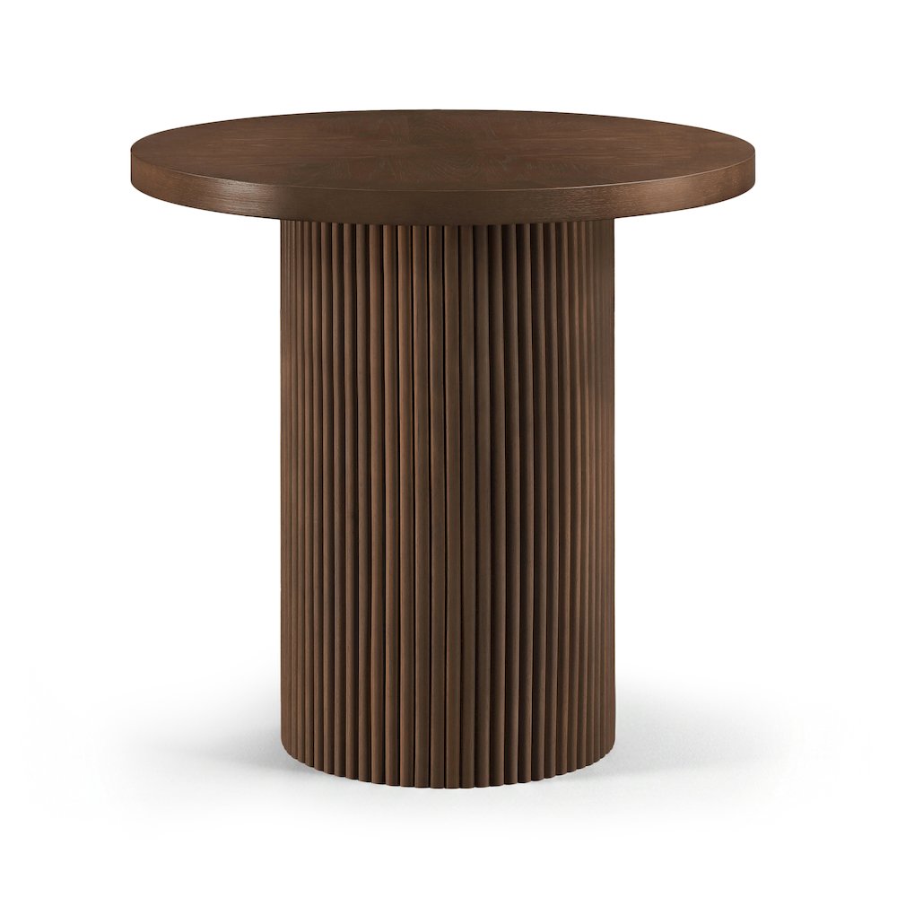 Belinda Brown Oak Veneer And Solid Wood Counter Height Table. Picture 1