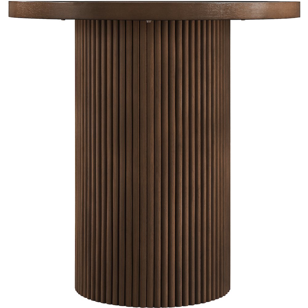 Belinda Brown Oak Veneer And Solid Wood Counter Height Table. Picture 3