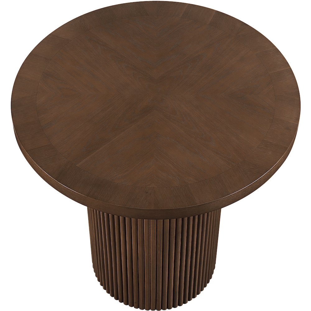 Belinda Brown Oak Veneer And Solid Wood Counter Height Table. Picture 4