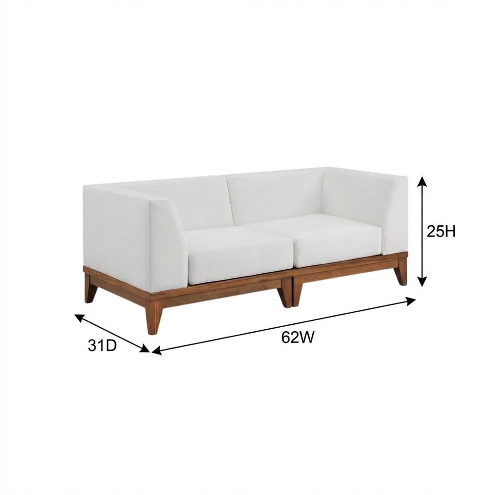 Outdoor Fabric Modular Sofa In White With Contemporary Style For Patio Comfort. Picture 7