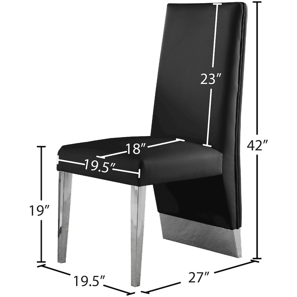 Porsha Black Vegan Leather Dining Chair, Set of 2. Picture 8