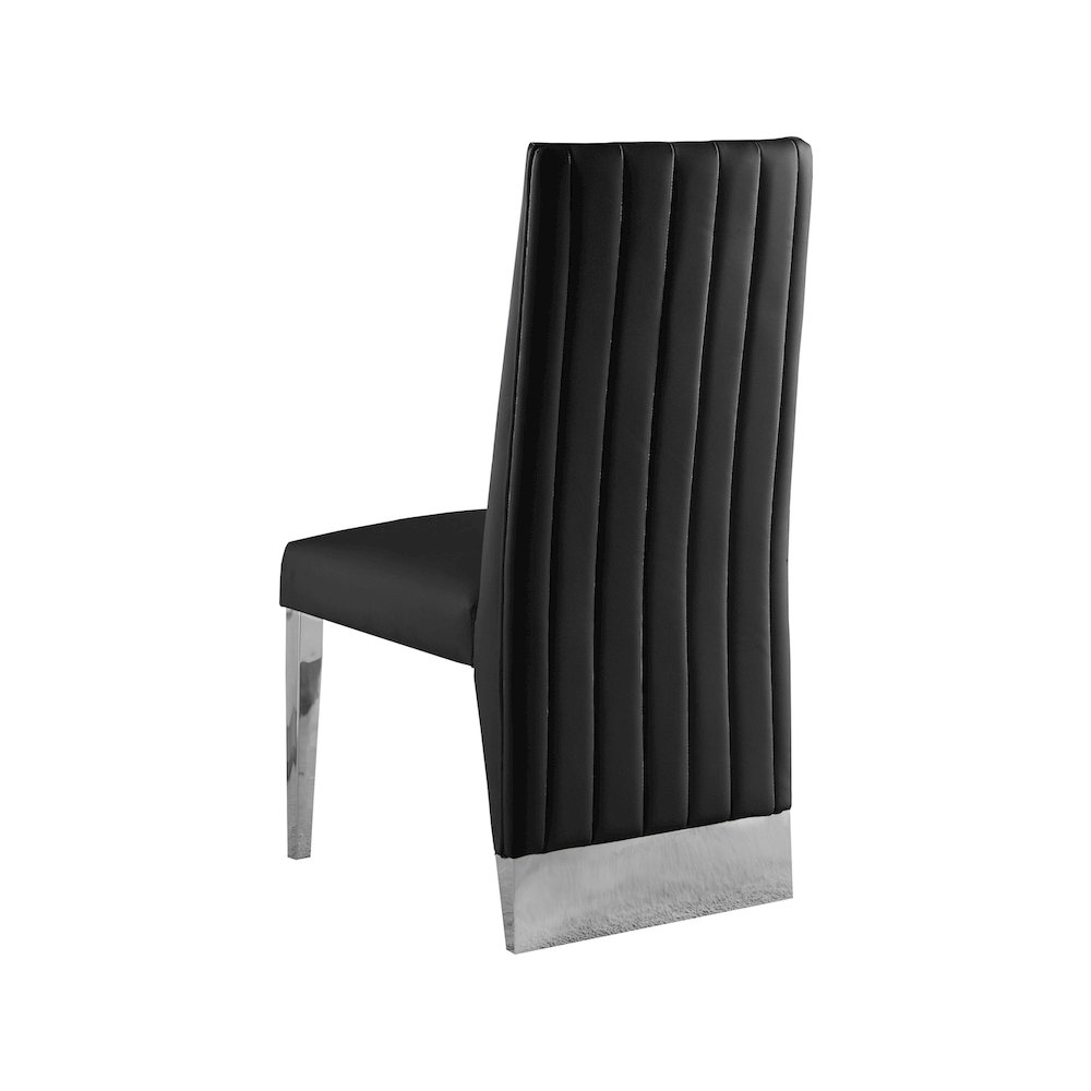 Porsha Black Vegan Leather Dining Chair, Set of 2. Picture 2