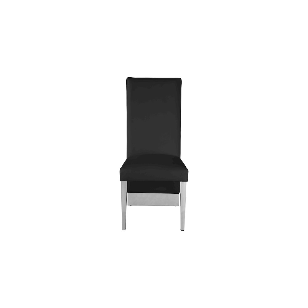 Porsha Black Vegan Leather Dining Chair, Set of 2. Picture 4