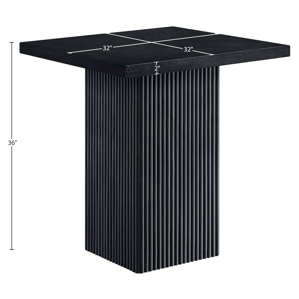 Belinda Black Oak Veneer And Solid Wood Counter Height Table. Picture 8