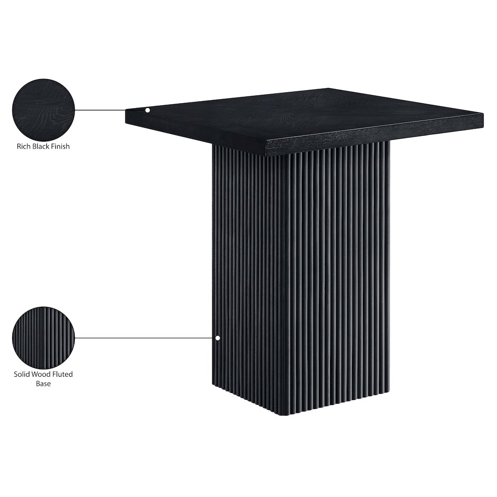 Belinda Black Oak Veneer And Solid Wood Counter Height Table. Picture 9