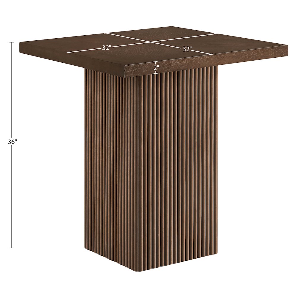 Belinda Brown Oak Veneer And Solid Wood Counter Height Table. Picture 8