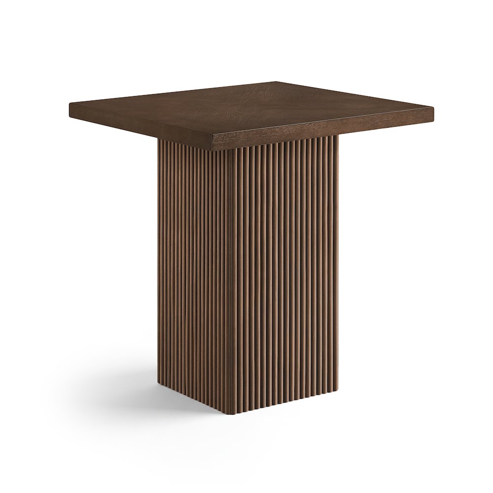 Belinda Brown Oak Veneer And Solid Wood Counter Height Table. Picture 1