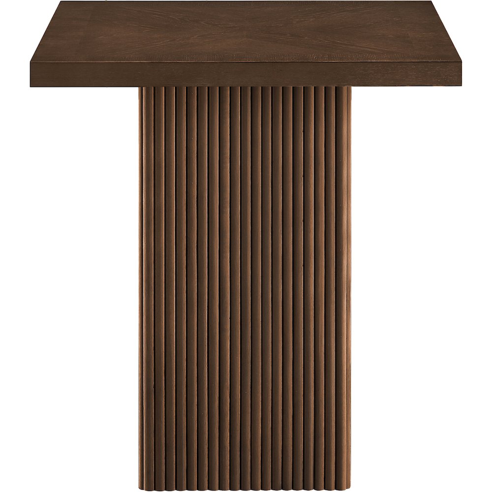 Belinda Brown Oak Veneer And Solid Wood Counter Height Table. Picture 3