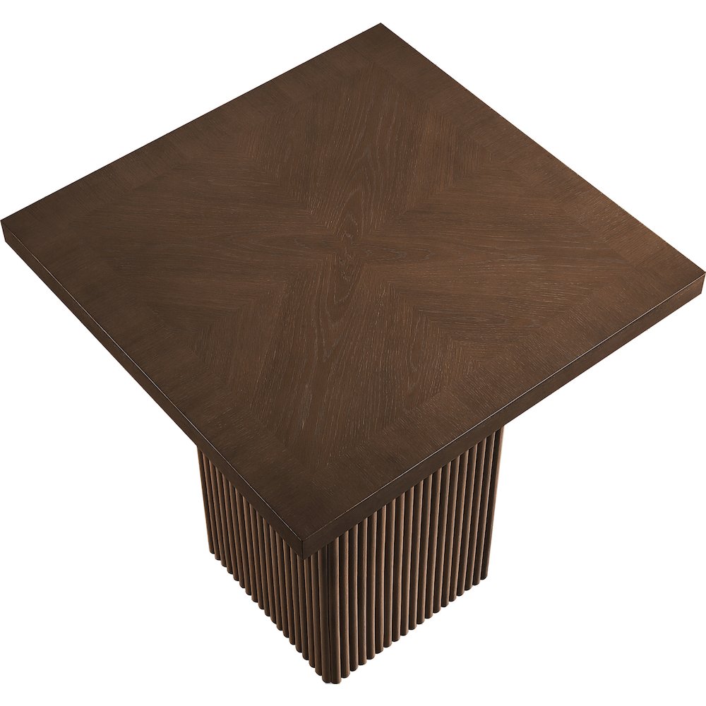 Belinda Brown Oak Veneer And Solid Wood Counter Height Table. Picture 5