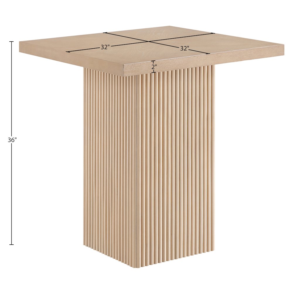 Belinda Natural Oak Veneer And Solid Wood Counter Height Table. Picture 8