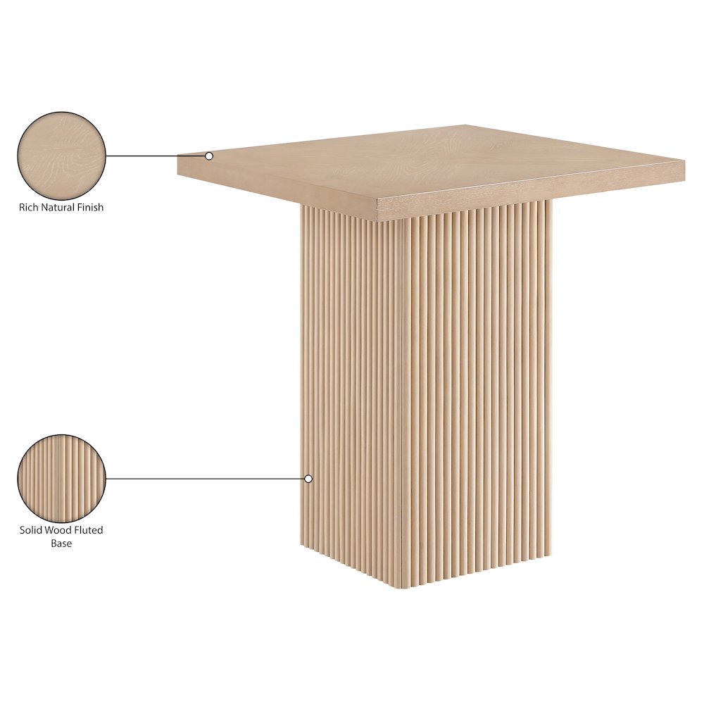 Belinda Natural Oak Veneer And Solid Wood Counter Height Table. Picture 9