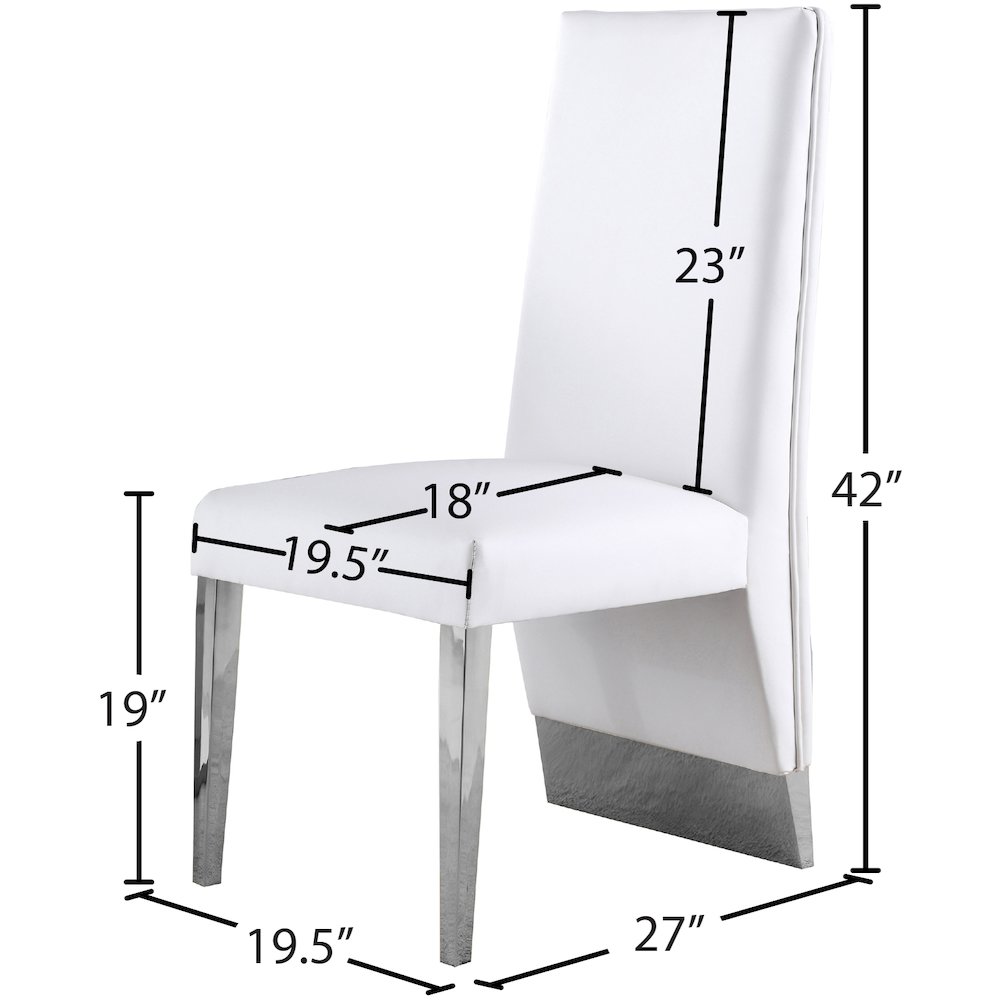 Porsha White Vegan Leather Dining Chair, Set of 2. Picture 8