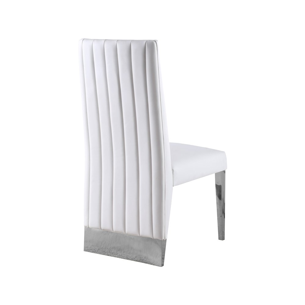 Porsha White Vegan Leather Dining Chair, Set of 2. Picture 2