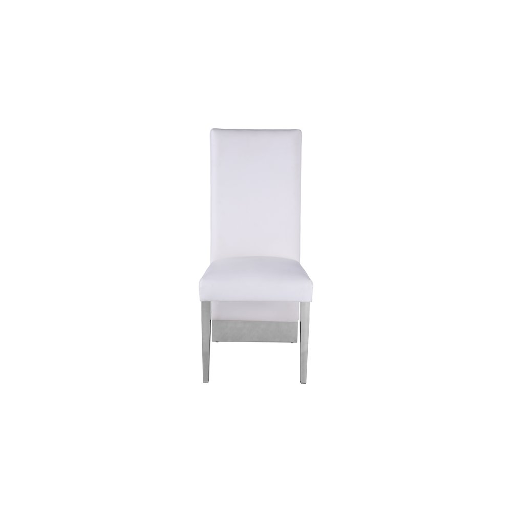 Porsha White Vegan Leather Dining Chair, Set of 2. Picture 4