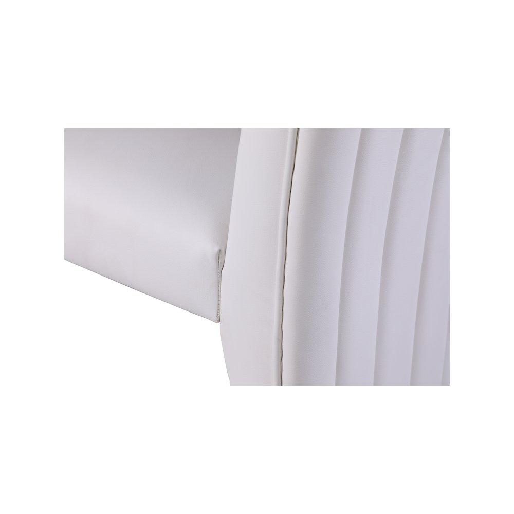 Porsha White Vegan Leather Dining Chair, Set of 2. Picture 6