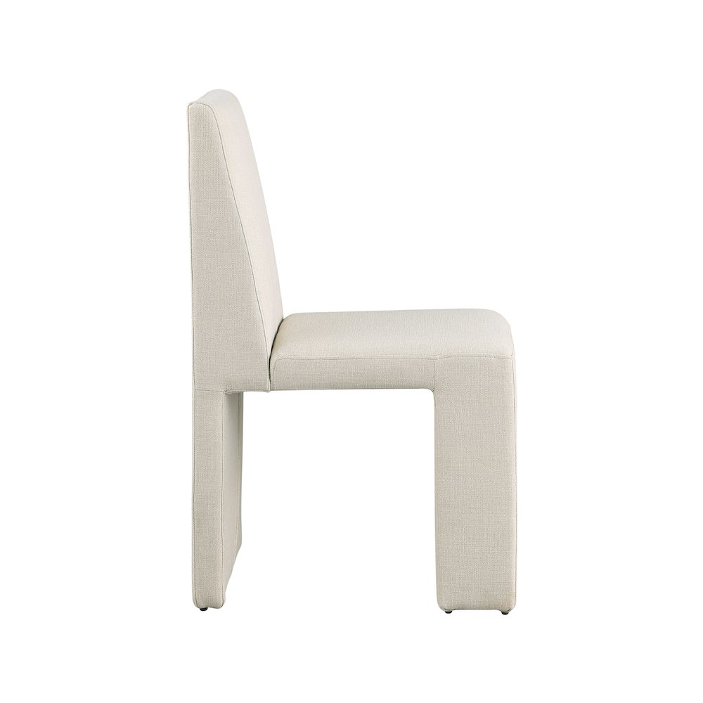 Benson Beige Linen Textured Fabric Dining Chair, Set of 2. Picture 4
