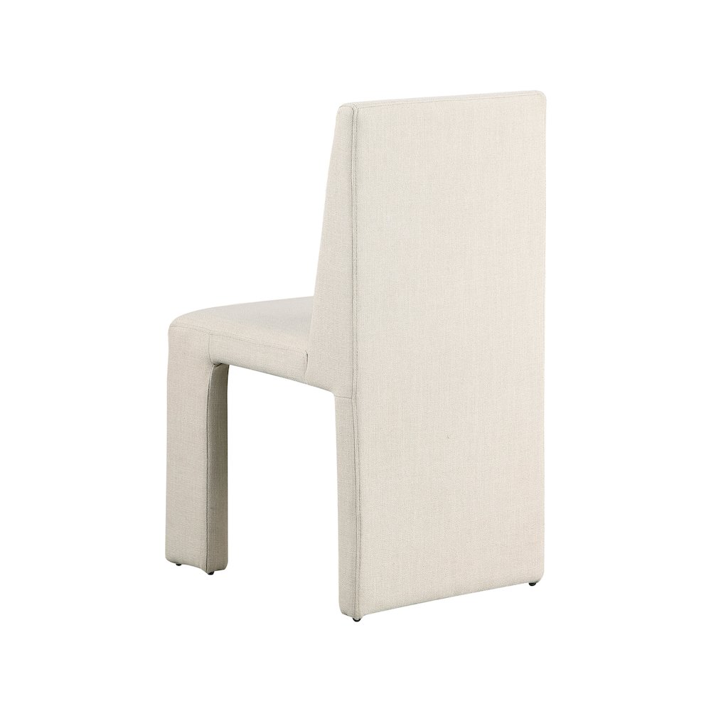 Benson Beige Linen Textured Fabric Dining Chair, Set of 2. Picture 5