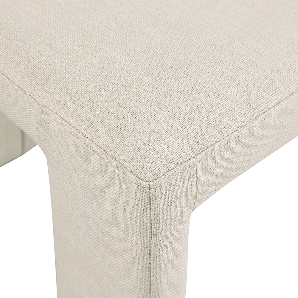 Benson Beige Linen Textured Fabric Dining Chair, Set of 2. Picture 6