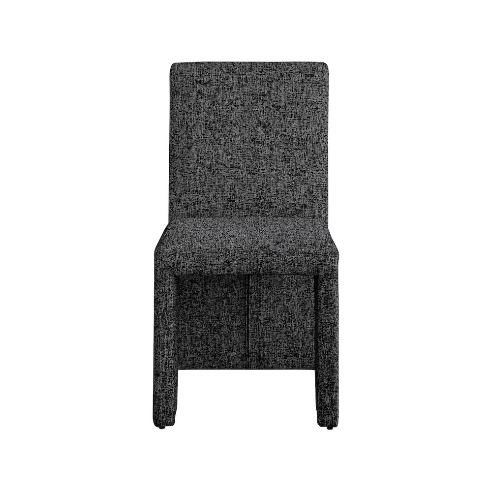 Benson Black Linen Textured Fabric Dining Chair, Set of 2. Picture 3