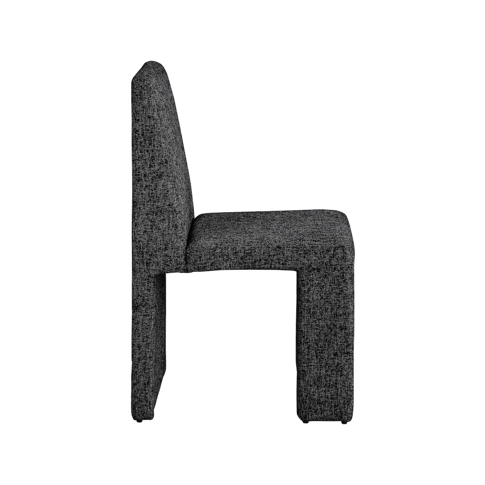 Benson Black Linen Textured Fabric Dining Chair, Set of 2. Picture 4