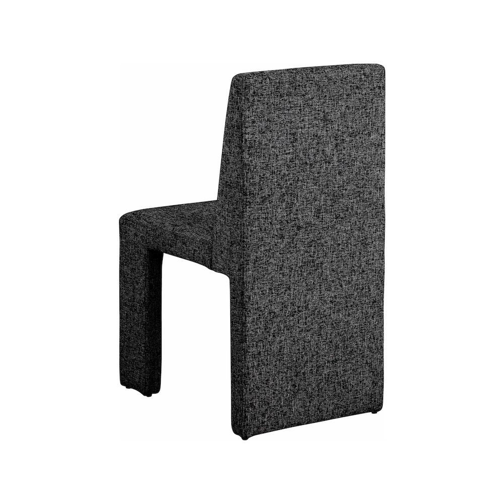 Benson Black Linen Textured Fabric Dining Chair, Set of 2. Picture 5
