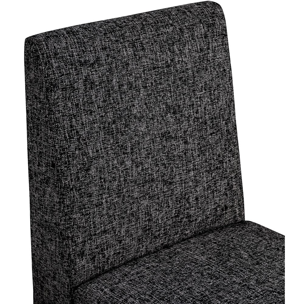 Benson Black Linen Textured Fabric Dining Chair, Set of 2. Picture 6