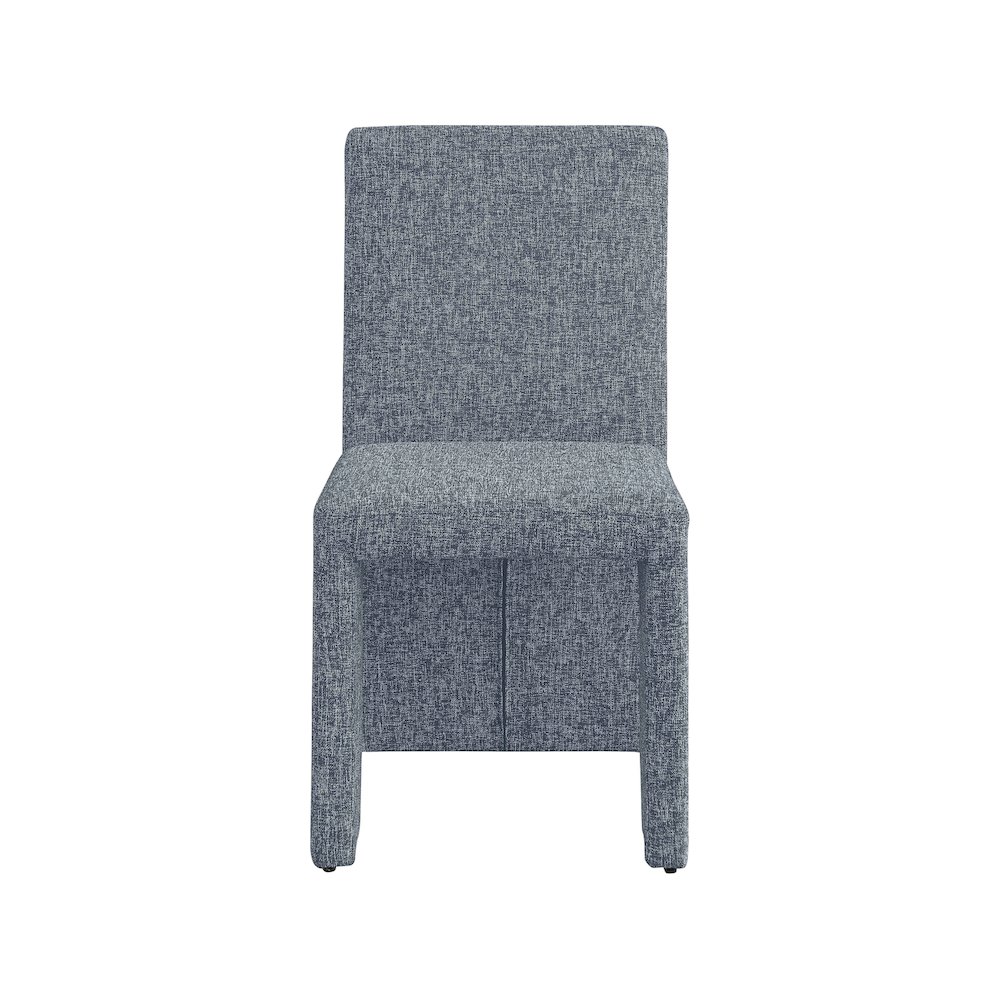 Benson Blue Linen Textured Fabric Dining Chair, Set of 2. Picture 3