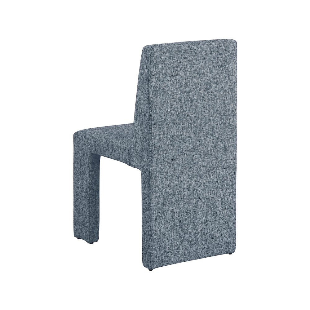 Benson Blue Linen Textured Fabric Dining Chair, Set of 2. Picture 5