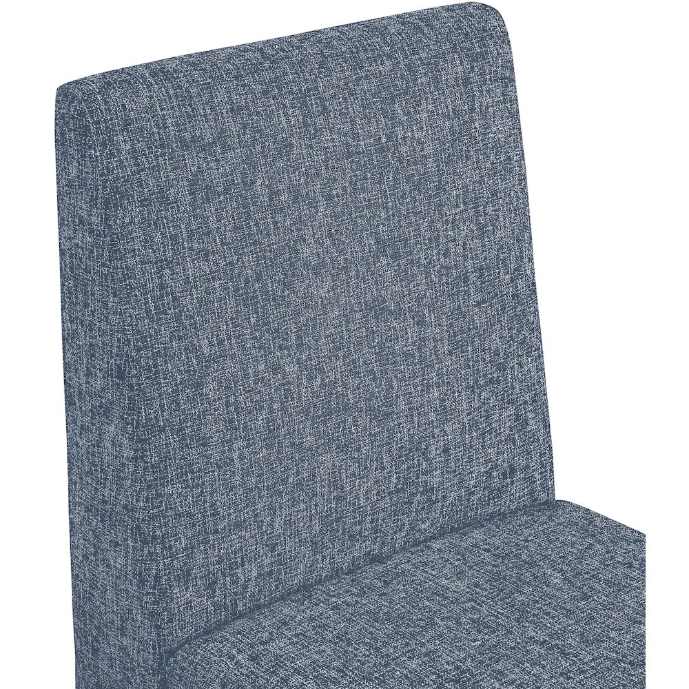 Benson Blue Linen Textured Fabric Dining Chair, Set of 2. Picture 6