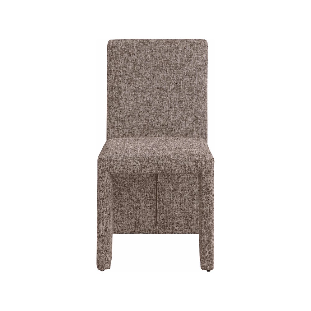 Benson Brown Linen Textured Fabric Dining Chair, Set of 2. Picture 3