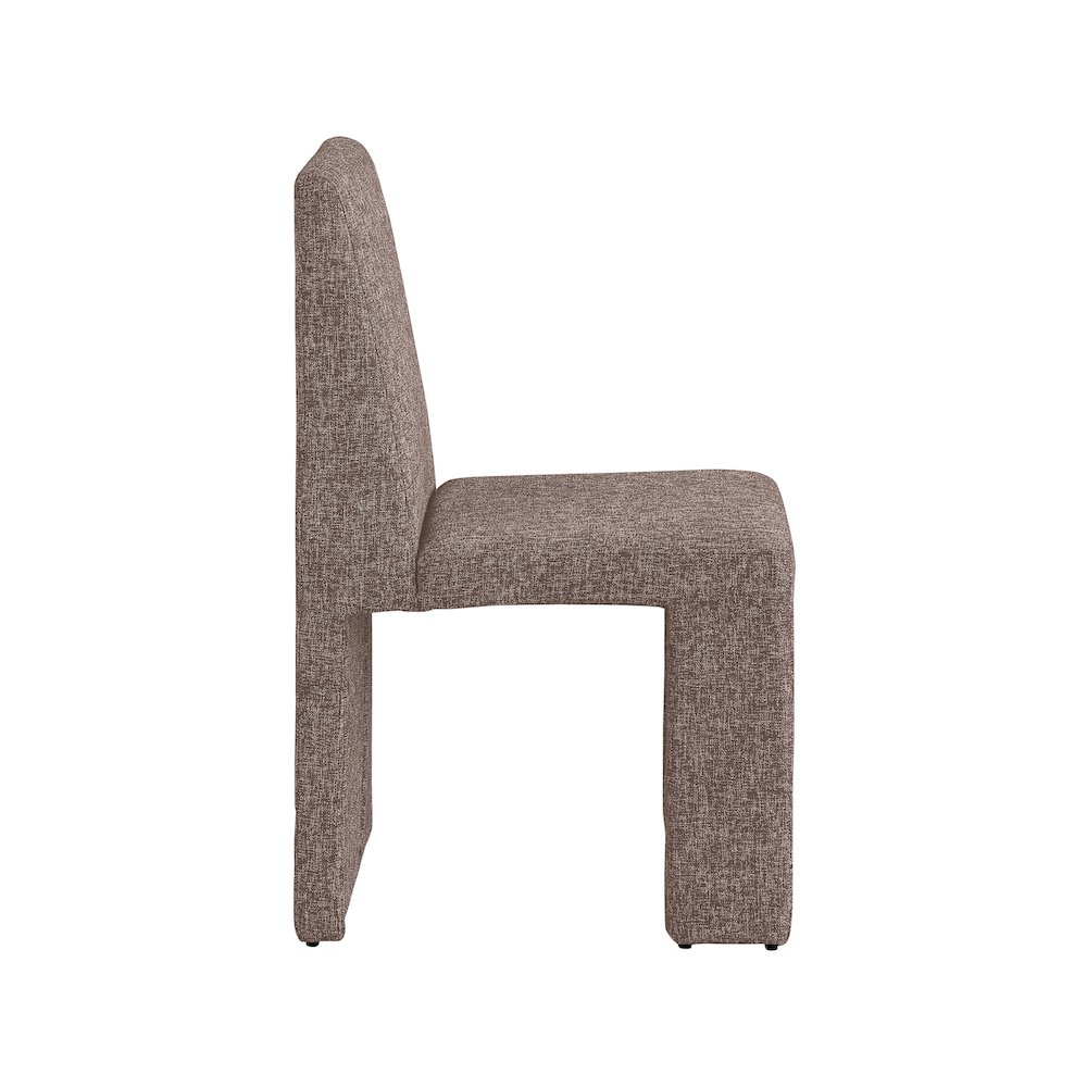 Benson Brown Linen Textured Fabric Dining Chair, Set of 2. Picture 4