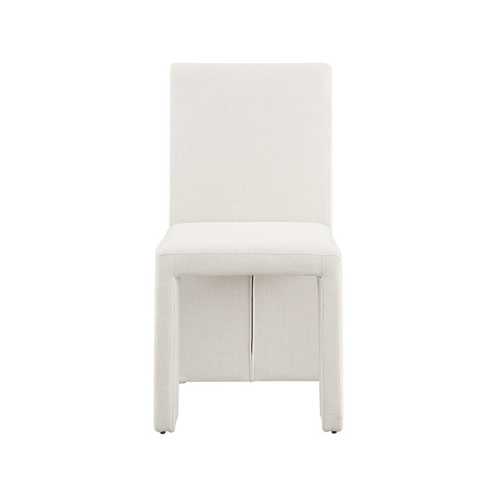 Benson Cream Linen Textured Fabric Dining Chair, Set of 2. Picture 3